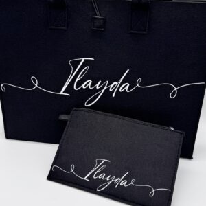 Personalisierte Filztasche mit Name – schlicht & stilvoll